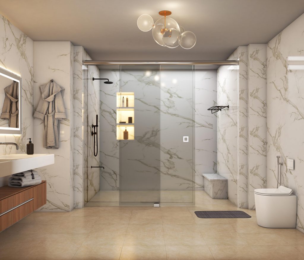 Häfele brings in the elegant Elle Glass Shower Sliding System ...