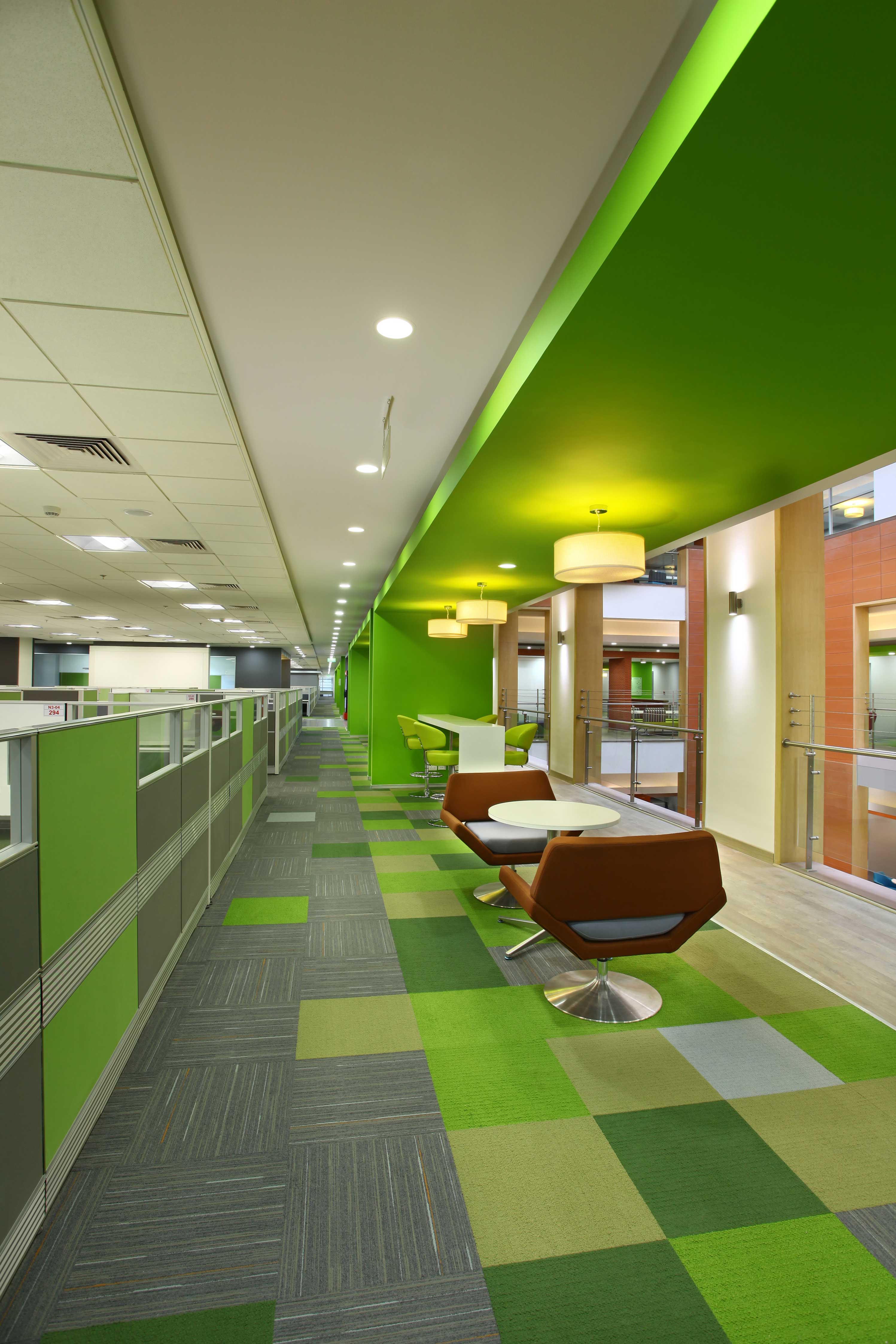 Interior views of the Adobe corporate office building at Sector 132